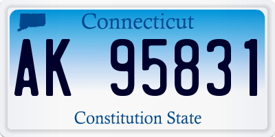 CT license plate AK95831