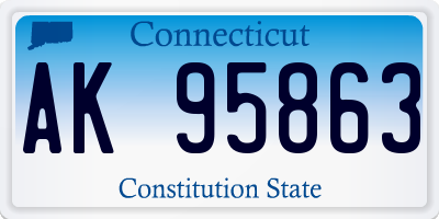 CT license plate AK95863