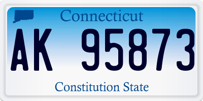 CT license plate AK95873