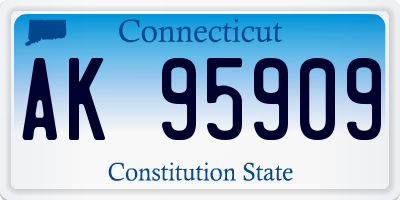 CT license plate AK95909