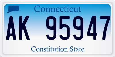 CT license plate AK95947