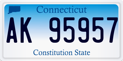 CT license plate AK95957
