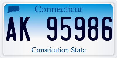 CT license plate AK95986