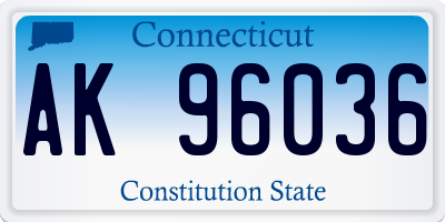 CT license plate AK96036