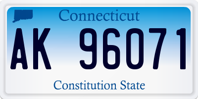 CT license plate AK96071