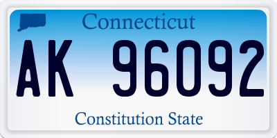 CT license plate AK96092
