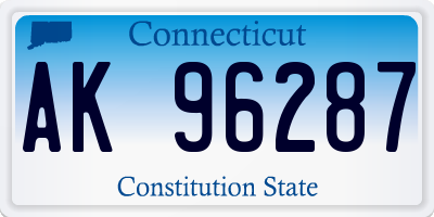 CT license plate AK96287