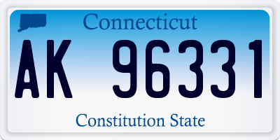 CT license plate AK96331