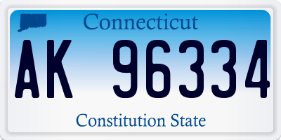 CT license plate AK96334