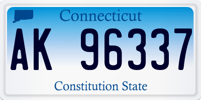 CT license plate AK96337