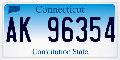 CT license plate AK96354