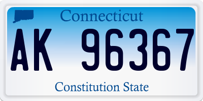 CT license plate AK96367