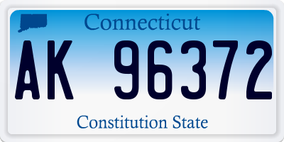 CT license plate AK96372