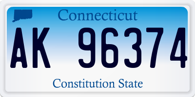 CT license plate AK96374
