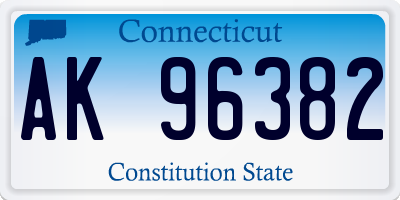 CT license plate AK96382