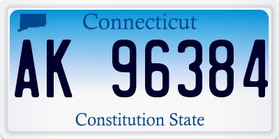 CT license plate AK96384