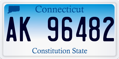 CT license plate AK96482