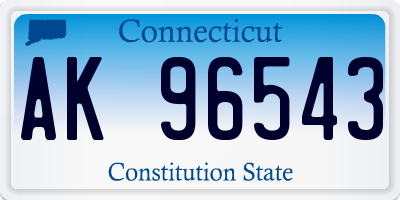 CT license plate AK96543