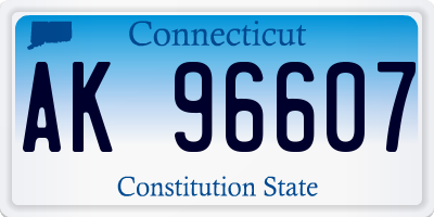 CT license plate AK96607