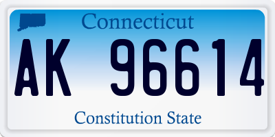 CT license plate AK96614