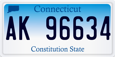 CT license plate AK96634