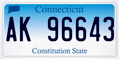 CT license plate AK96643