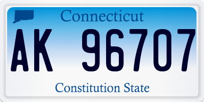 CT license plate AK96707