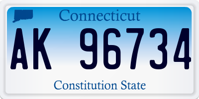 CT license plate AK96734