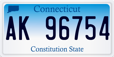 CT license plate AK96754