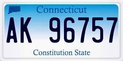 CT license plate AK96757