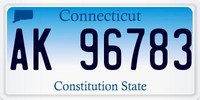 CT license plate AK96783