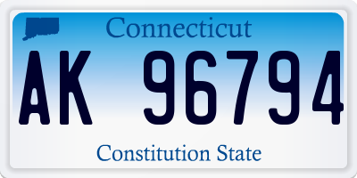 CT license plate AK96794