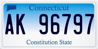 CT license plate AK96797