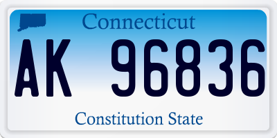 CT license plate AK96836