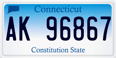 CT license plate AK96867