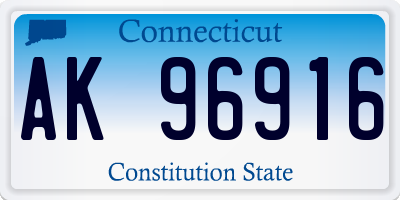 CT license plate AK96916