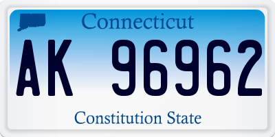 CT license plate AK96962