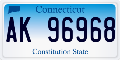 CT license plate AK96968