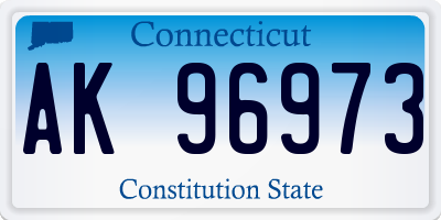 CT license plate AK96973
