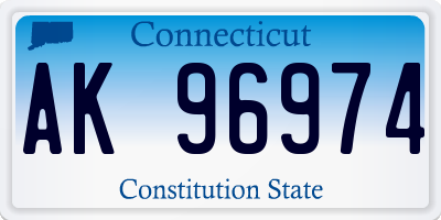 CT license plate AK96974