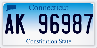 CT license plate AK96987
