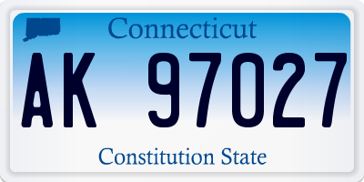CT license plate AK97027
