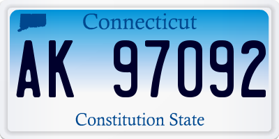 CT license plate AK97092