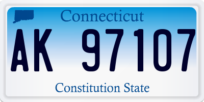 CT license plate AK97107