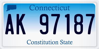 CT license plate AK97187