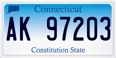 CT license plate AK97203