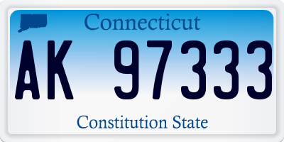 CT license plate AK97333