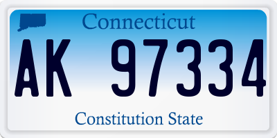 CT license plate AK97334