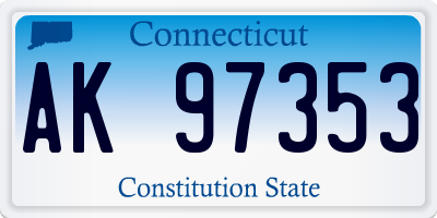 CT license plate AK97353