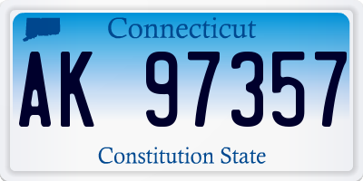 CT license plate AK97357